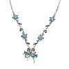 Brass Pave Cubic Zirconia Flower Bowknot Pendant Necklaces for Women WGA7CA3-02-2