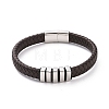 304 Stainless Steel Rectangle Beaded Bracelet with Magnetic Clasps BJEW-P275-05P-1