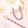 2Pcs Alloy Enamel Butterfly Boot Strap Chains HJEW-SW00418-5