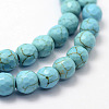 Faceted Synthetical Turquoise Beads Strands X-G-F382-6mm-01-3