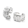 Brass Textured Open Cuff Rings for Women RJEW-D016-01P-1