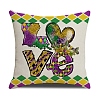 Mardi Gras Carnival Theme Linen Pillow Covers AJEW-H146-02C-1
