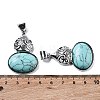 Synthetic Turquoise Oval Pendants G-A093-02P-03-3