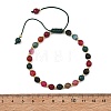 Adjustable Natural Agate Faceted Beads & Brass Spacer Beads Braided Bead Bracelets for Women Men BJEW-JB14075-4