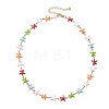 Ocean 304 Stainless Steel Colorful Enamel Starfish Fish Turtle Link Chain Necklaces for Women NJEW-JN05806-5