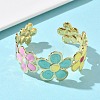 Multicolor Brass Enamel Cuff Bangles for Women BJEW-G787-02G-02-3