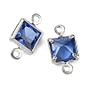SHEGRACE Brass Pave Cubic Zirconia Square Connector Charms XGRQ2O562-440C-P-2