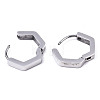 304 Stainless Steel Huggie Hoop Earrings STAS-R115-19P-2