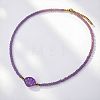 Ocean Handmade Lampwork Shell Shape and Rondelle Beaded Necklaces with 201 Stainless Steel End Chains WG494DC-01-1