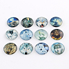 Half Round/Dome Wolf Pattern Glass Flatback Cabochons for DIY Projects X-GGLA-Q037-12mm-28-1