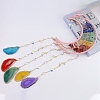 Copper Wire Wrapped Natural Mixed Stone Chips Moon Suncatcher HJEW-H065-10B-2