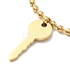 2Pcs 2 Style Key and Padlock Pendant Necklaces Set NJEW-G036-10G-2