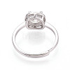 Adjustable 925 Sterling Silver Round Cut Moissanite Halo Promise Ring STER-T008-87P-3