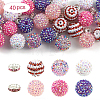 24Pcs 6 Styles Resin Rhinestone Graduated Beads RESI-YW0006-32-1