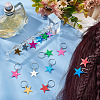 80Pcs 8 Colors Plastic Sequins Star Hair Braid Pendant KY-CP0001-02-4