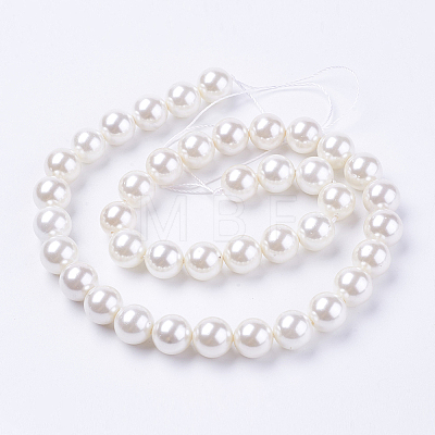 Shell Pearl Beads Strands X-BSHE-L035-6mm-I13-1