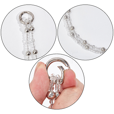 Acrylic 2-Strand Bead Chain Bag Handles FIND-WH0128-78-1