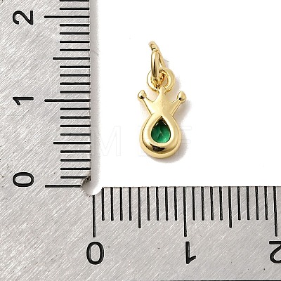 Brass Cubic Zirconia Charms KK-G554-01C-02-1