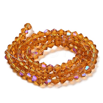 Transparent Electroplate Glass Beads Strands GLAA-F029-4mm-D28-1