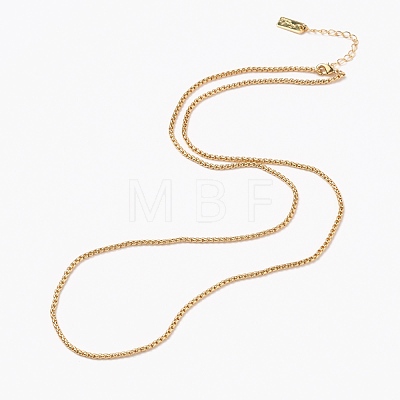 Brass Box Chain Necklaces NJEW-H206-03G-1