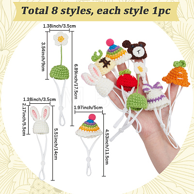 8Pcs 8 Styles Polyester Doll Hat DIY-SC0033-54B-1