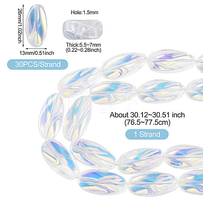 1Strand Electroplate Transparent Glass Beads Strands EGLA-TADJ0001-20B-1