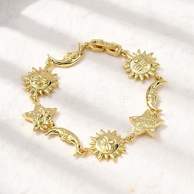 Brass Link Bracelets for Women LS-BJEW-C118-01G-1