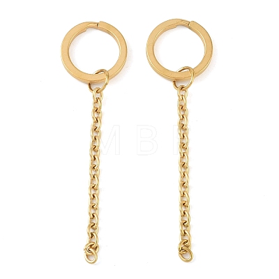 Ion Plating(IP) 304 Stainless Steel Split Key Ring Clasps LS-STAS-L226-009A-G-1