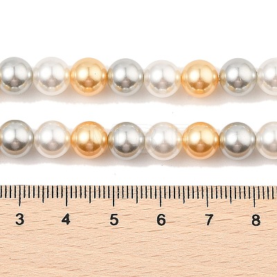 Baking Paint Pearlized Glass Pearl Round Bead Strands PEAR-H019-02C-06-1