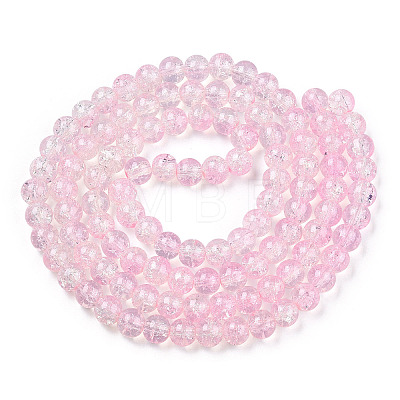 Transparent Crackle Baking Paint Glass Beads X1-DGLA-T003-01B-14-1