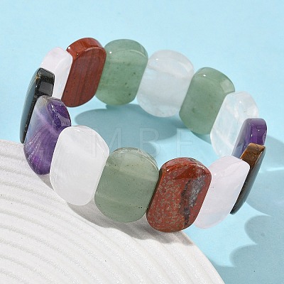 Natural Mixed Stone Beads Stretch Bracelets for Women Men BJEW-I323-02J-1