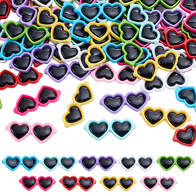 90Pcs 9 Colors Opaque Resin Cabochons RESI-WR0001-20-1