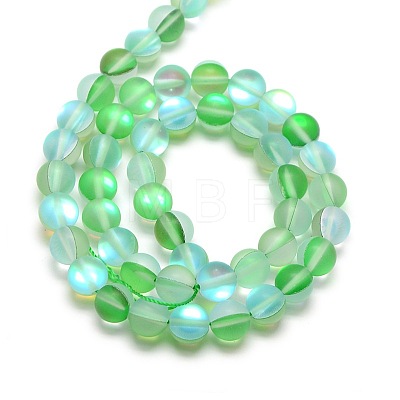 Synthetic Moonstone Beads Strands G-F142-10mm-05-1