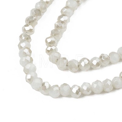 Electroplate Opaque Solid Color Glass Beads Strands EGLA-Q112-B02-1