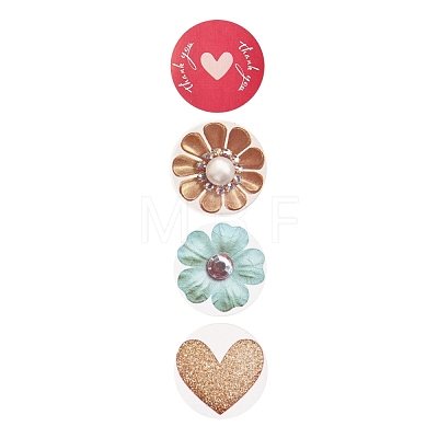 3D Flower & Heart Pattern Roll Stickers DIY-B031-05-1