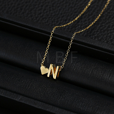 Alloy Letter Heart Pendant Necklaces for Women WGBB55E-10-1