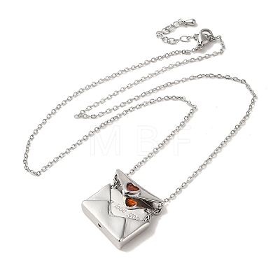 Brass Micro Pave Cubic Zirconia Pendant Necklace NJEW-B082-02P-01-1