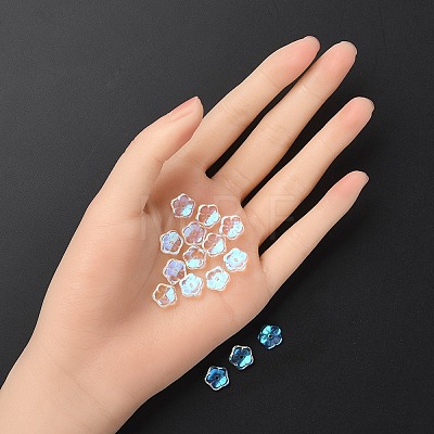 35Pcs Transparent Spray Painted Glass Beads GLAA-YW0001-75A-1