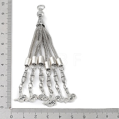 Tibetan Style Alloy Curb Chain Tassel Big Pendants FIND-K013-01AS-01-1