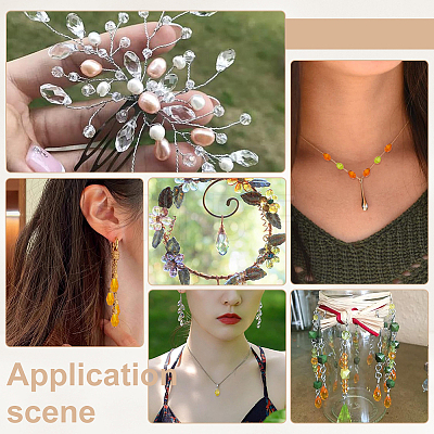 296Pcs 2 Styles Transparent Glass Beads GLAA-WR0001-08-1