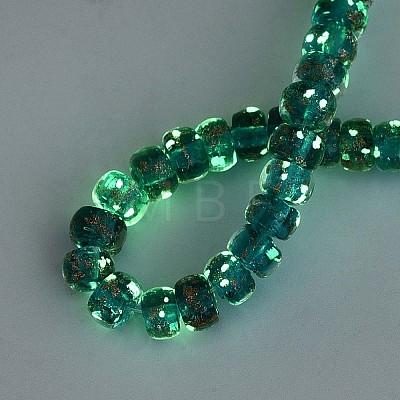 Luminous Handmade Gold Foil Glass Beads Strands FOIL-N029-02A-05-1
