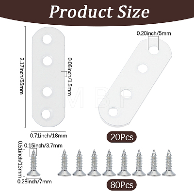 20Pcs Oval Iron Angle Code FIND-GF0009-46B-1