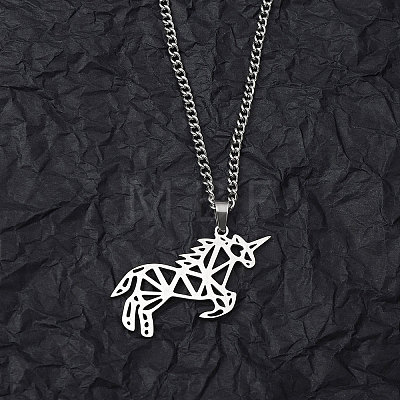 201 Stainless Steel Pendant Necklaces for Man NJEW-Q336-02D-P-1