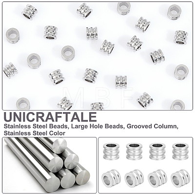 Unicraftale 24Pcs 304 Stainless Steel Beads STAS-UN0050-20-1