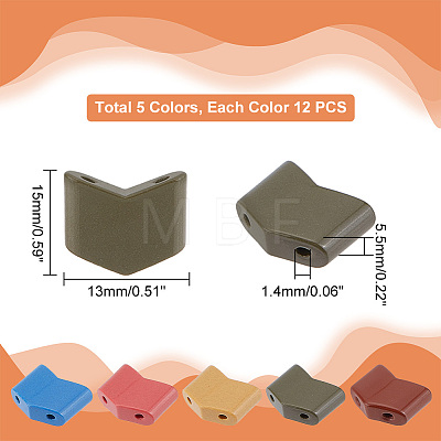   60Pcs 5 Colors Plastic Multi-Strand Links FIND-PH0006-60-1