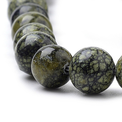 Natural Serpentine/Green Lace Stone Beads Strands G-S259-15-10mm-1