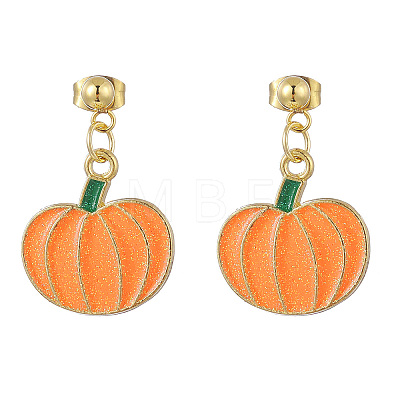 Halloween Theme Alloy Enamel Dangle Stud Earrings EJEW-JE05247-1