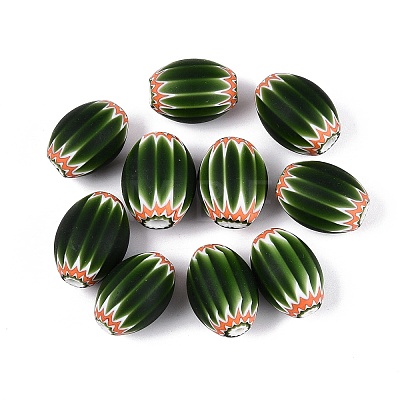 Handmade Millefiori Glass Barrel Beads LA-N002-23D-1