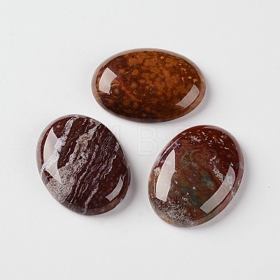 Natural Agate Gemstone Oval Cabochons G-J329-02-12x16mm-1
