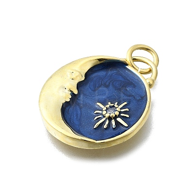 Brass Micro Pave Cubic Zirconia Pendants KK-V010-06G-01-1